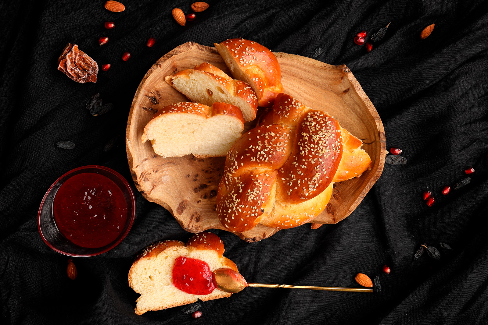 фотоссесия food photo хлеб-коса с вареньнм