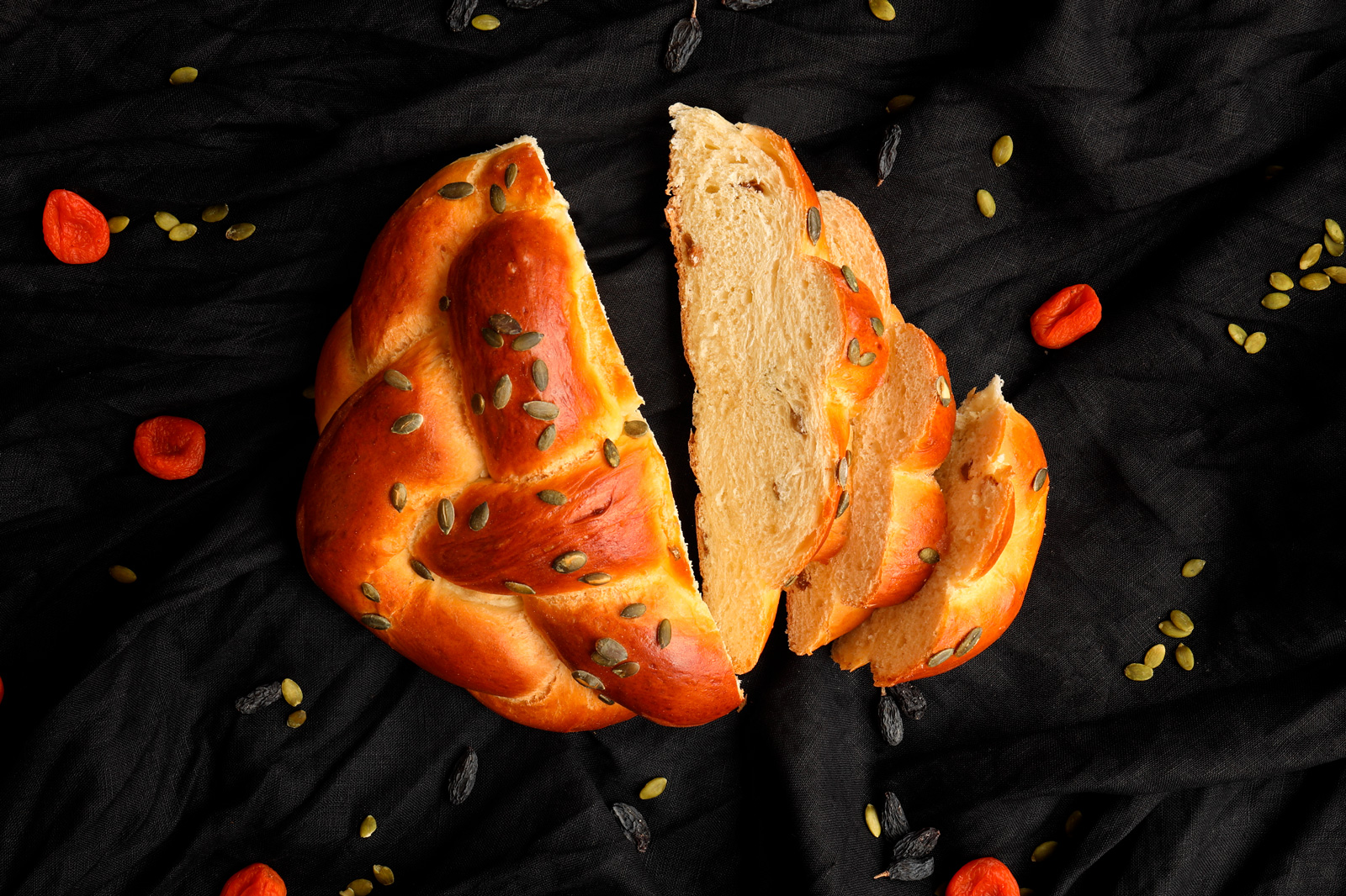 фотоссесия food photo хлеб-коса с семечками